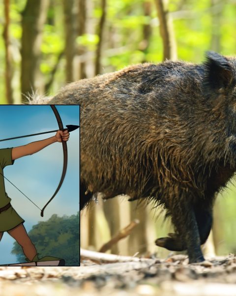 Cinghiali caccia arco freccia failoni robin hood trentino