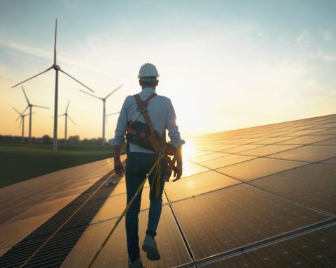 Engineer walking on solar panel storyblocks