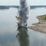 Esplosione rocce sul Danubio in Romania