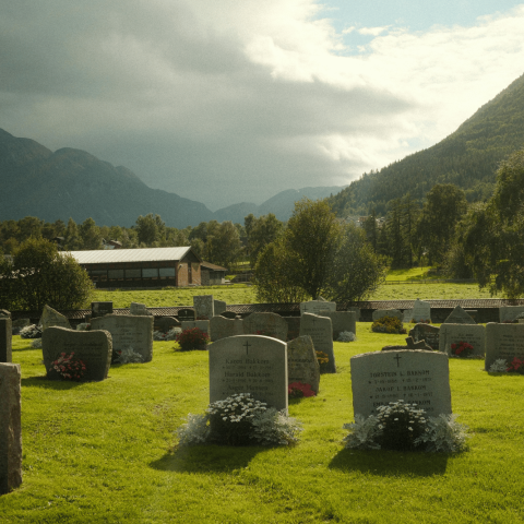 Cimitero verde montagna canva