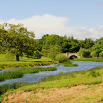 Fiume di campagna Alnwick Inghilterra