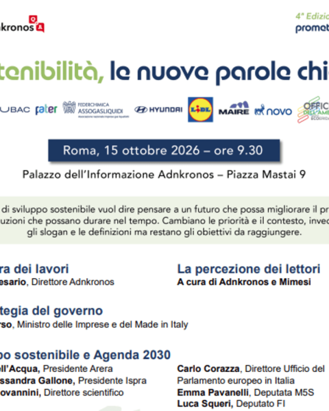 Sostenibilità, ‘le nuove parole chiave’: torna l’appuntamento con Adnkronos Q&A